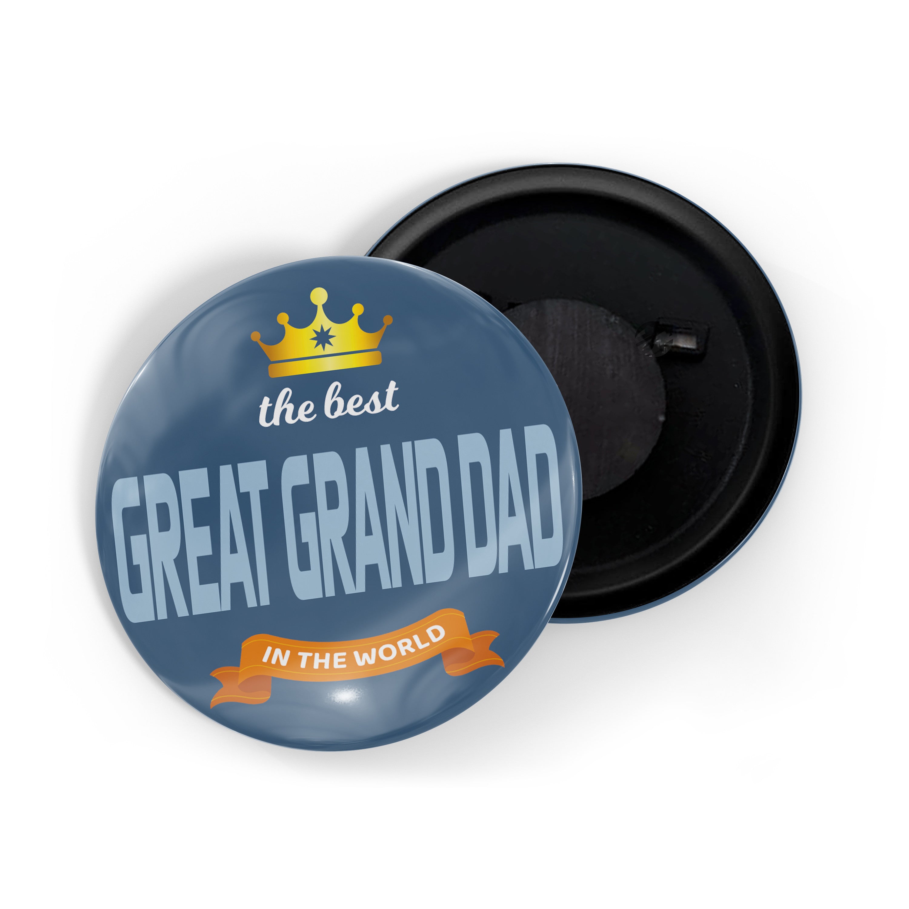 dhcrafts Fridge Magnet Blue Best Great Grand Dad In The World Glossy Finish Design Pack of 1 (58mm)